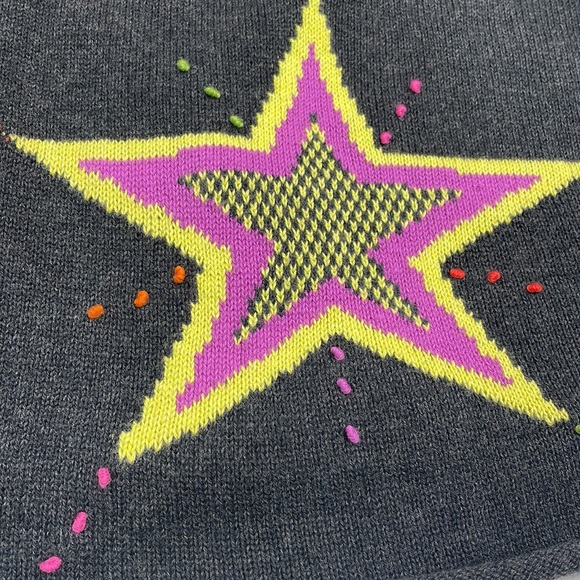 Zaket & Plover •M/L• Knit/Embroidered Star Cotton/Cashmere Blend Cardigan - Picture 3 of 10